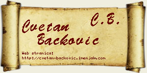 Cvetan Backović vizit kartica